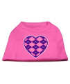 Argyle Heart Purple Screen Print Shirt Bright Pink XXXL (20)