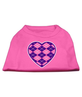 Argyle Heart Purple Screen Print Shirt Bright Pink XXXL (20)