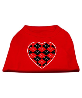 Mirage Pet Product Argyle Heart Red Screen Print Shirt Red XXL (18)