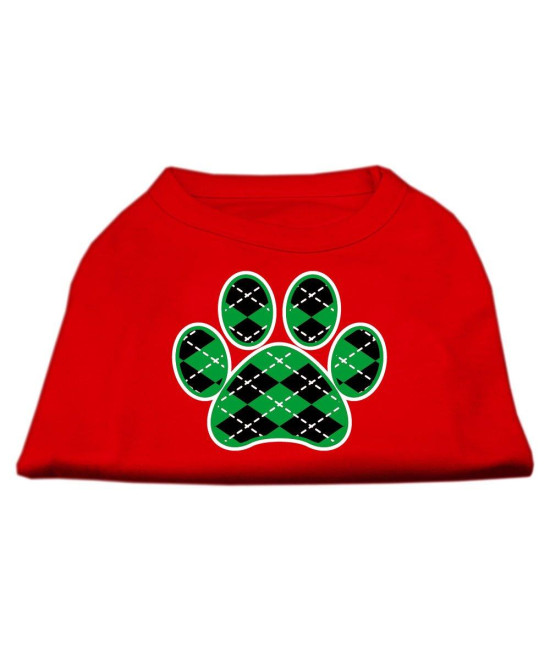 Mirage Pet Products Argyle Paw green Screen Print Shirt Red XL (16)