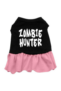 Mirage Pet Products 57-54 LGBKPK 14 Zombie Hunter Screen Print Dress Black with Light Pink, Large