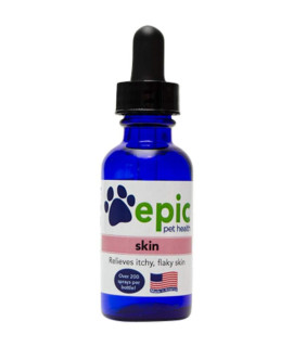 Skin - Natural, Electrolyte, Odorless Pet Supplement That Relieves Itchy, Flaky Skin Unscented Safe for All Animals Apply to Body, Food & Water Made in The USA (Dropper 1 Oz)