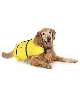 Seachoice Dog Life Vest Adjustable Life Jacket for Dogs wgrab Handle Yellow Size Large 50-90 Lbs.