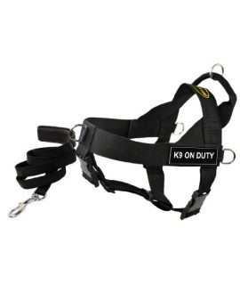 Dean and Tyler Bundle One DT Universal Harness IN TRAININg XL (36 - 47)with One Matching Padded Puppy Leash 6-Feet Stainless Snap Black