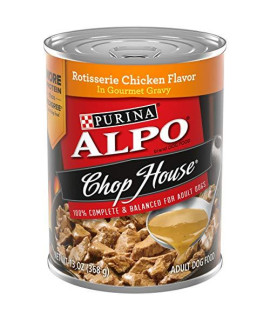 Purina ALPO Brand Dog Food Gravy Wet Dog Food, Chop House Rotisserie Chicken Flavor in Gravy - (12) 13 oz. Cans