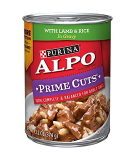 Purina ALPO Gravy Wet Dog Food, Prime Cuts With Lamb & Rice in Gravy - (12) 13.2 oz. Cans