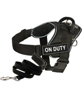 Dean & Tyler DT Fun Works Harness 6-Feet Padded Puppy Leash On Duty Large Black