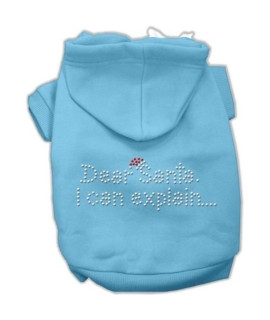 Mirage Pet Products 8-Inch Dear Santa I Can Explain Hoodies, X-Small, Baby Blue
