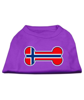 Mirage Pet Products 14-Inch Bone Shaped Norway Flag Screen Print Shirts for Pets Large Purple