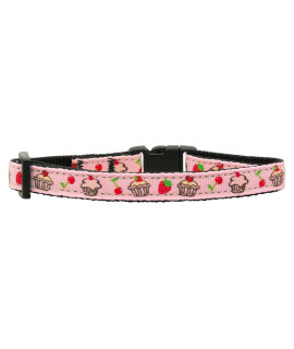 Mirage Pet Products cupcakes Nylon Ribbon collar for cat Light Pink