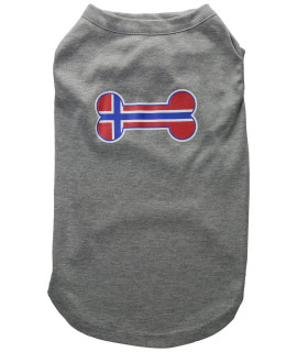 Mirage Pet Products 16-Inch Bone Shaped Norway Flag Screen Print Shirts for Pets X-Large grey