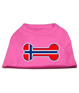 Mirage Pet Products 18-Inch Bone Shaped Norway Flag Screen Print Shirts for Pets XX-Large Bright Pink