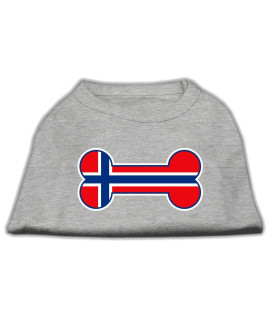 Mirage Pet Products 18-Inch Bone Shaped Norway Flag Screen Print Shirts for Pets XX-Large grey