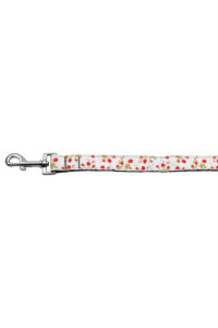 Mirage Pet Products Roses Nylon Ribbon Leash for Pets 1-Inch by 6-Feet Red