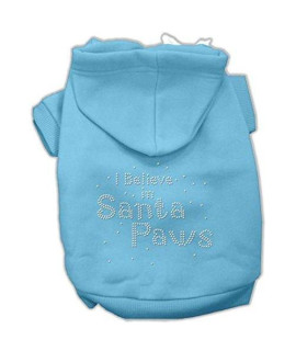 Mirage Pet Products 20-Inch I Believe in Santa Paws Hoodie, 3X-Large, Baby Blue