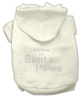 Mirage Pet Products 20-Inch I Believe in Santa Paws Hoodie, 3X-Large, Cream