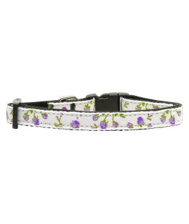 Mirage Pet Products Roses Nylon Ribbon collar for Pets X-Small Purple