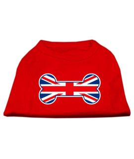 Mirage Pet Products 8-Inch Bone Shaped United Kingdom Union Jack Flag Screen Print Shirts for Pets X-Small Red