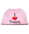 Mirage Pet Products 10-Inch I Love Treats Screen Print Shirts for Pets Small Pink