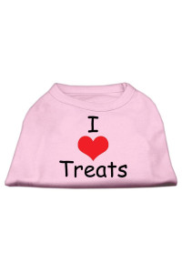 Mirage Pet Products 10-Inch I Love Treats Screen Print Shirts for Pets Small Pink