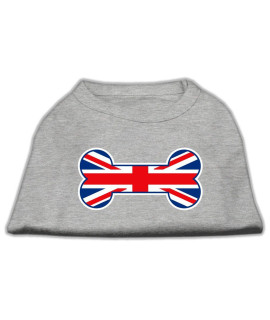 Mirage Pet Products 18-Inch Bone Shaped United Kingdom Union Jack Flag Screen Print Shirts for Pets XX-Large grey