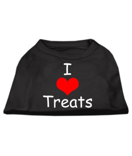 Mirage Pet Products 8-Inch I Love Treats Screen Print Shirts for Pets X-Small Black