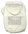 Mirage Pet Products 8-Inch British Flag Hoodies, X-Small, Cream