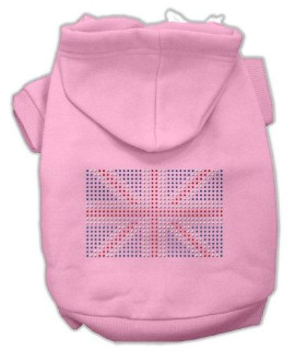 Mirage Pet Products 8-Inch British Flag Hoodies, X-Small, Pink