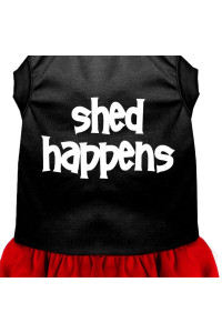 Mirage Pet Products 16-Inch Shed Happens Screen Print Dress, X-Large, Black with Red