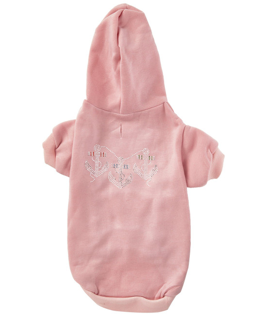 Mirage Pet Products 16-Inch Rhinestone Anchors Hoodies, X-Large, Pink