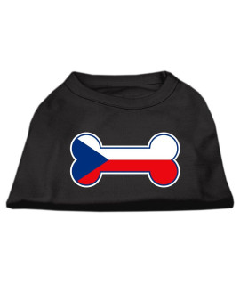 Mirage Pet Products Bone Shaped czech Republic Flag Screen Print Shirts Black S (10)