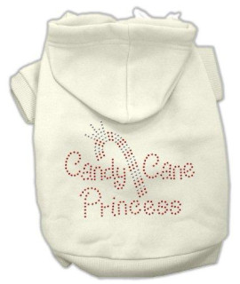 Mirage Pet Products 8-Inch Candy Cane Princess Hoodies, X-Small, Cream