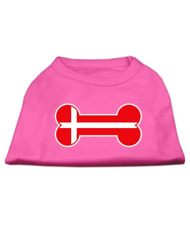 Mirage Pet Products Bone Shaped Denmark Flag Screen Print Shirts Bright Pink XXL (18)