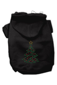 Mirage Pet Products 8-Inch Christmas Tree Hoodie, X-Small, Black