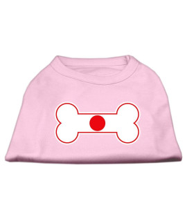 Mirage Pet Products 14-Inch Bone Shaped Japan Flag Screen Print Shirts for Pets Large Light Pink