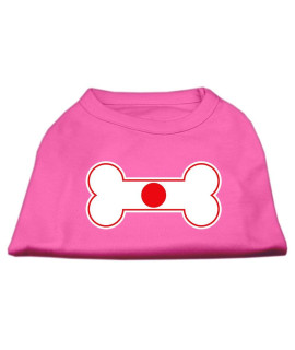 Mirage Pet Products 12-Inch Bone Shaped Japan Flag Screen Print Shirts for Pets Medium Bright Pink