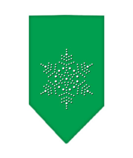 Mirage Pet Products Snowflake Rhinestone Bandana Large Emerald green