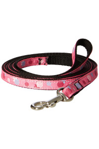 Mirage Pet Products Lollipops Nylon Ribbon Leash for Pets 38-Inch by 6-Feet Bright Pink