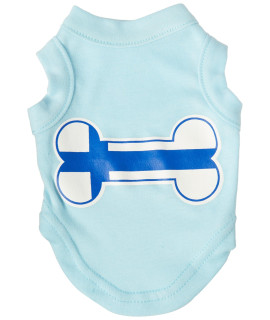 Mirage Pet Products Bone Shaped Finland Flag Screen Print Shirts Baby Blue XS (8)