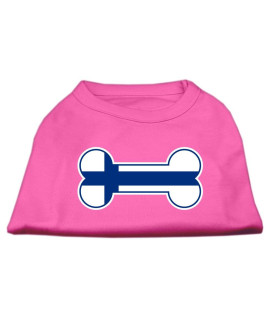 Mirage Pet Products Bone Shaped Finland Flag Screen Print Shirts Bright Pink XS (8)