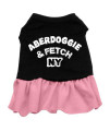 Mirage Pet Products 12-Inch Aberdoggie NY Dress, Medium, Black with Pink