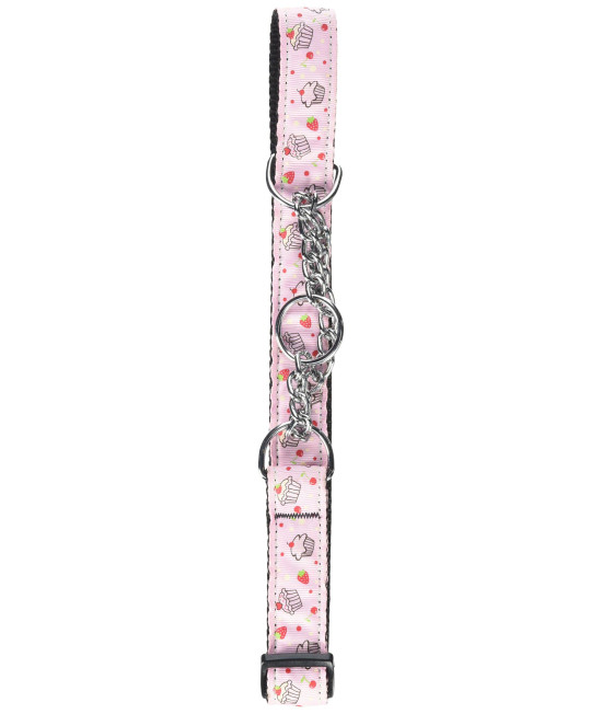 Mirage Pet Products cupcakes Nylon Ribbon Martingale collar for Pets Large Light Pink