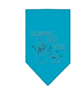 Mirage Pet Products Snowmans Best Friend Rhinestone Bandana Small Turquoise