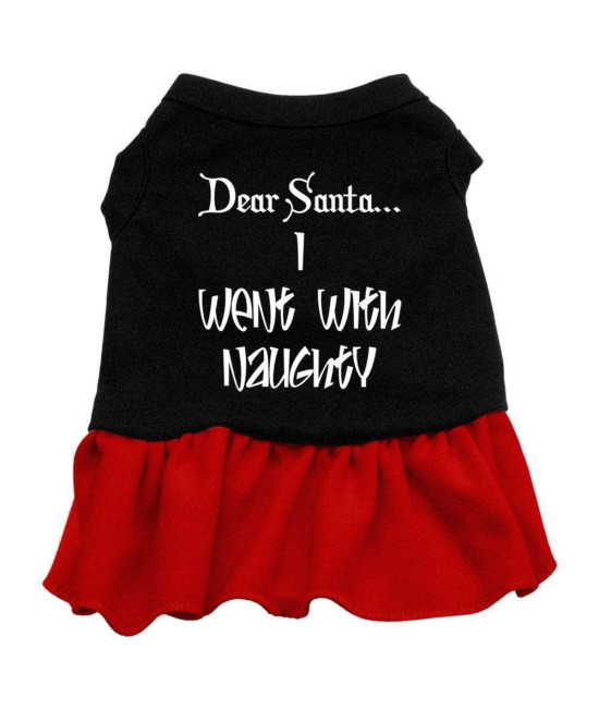 Mirage Pet Products 18-Inch Went with Naughty Screen Print Dress, XX-Large, Black with Red