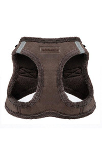 Voyager Step-In Plush Dog Harness  Soft Plush, Step In Vest Harness for Small and Medium Dogs by Best Pet Supplies - Chocolate Suede, S (Chest: 14.5 - 16)