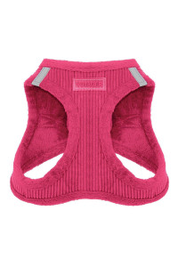 Voyager Step-In Plush Dog Harness - Soft Plush, Step In Vest Harness for Small and Medium Dogs by Best Pet Supplies - Fuchsia corduroy, L (chest: 18 - 205)