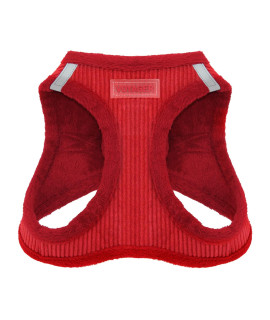 Voyager Step-In Plush Dog Harness - Soft Plush, Step In Vest Harness for Small and Medium Dogs by Best Pet Supplies - Red corduroy, XL (chest: 20.5 - 23)