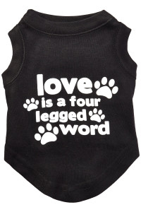 Mirage Pet Products Love is a Four Leg Word Screen Print Shirt Black Sm (10)