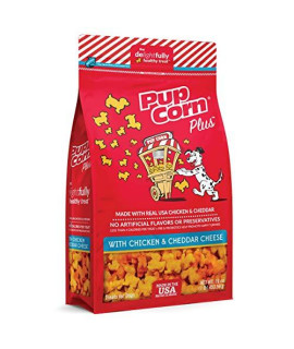 Pupcorn Plus Puffed Dog Treats w/ Prebiotic & Probiotics, cheese, 1 Pound (Pack of 1) (738039209056)