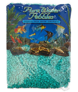 Pure Water Pebbles Aquarium Gravel, 5-Pound, Turquoise